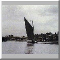 Wherry passing through Reedham swing bridge
